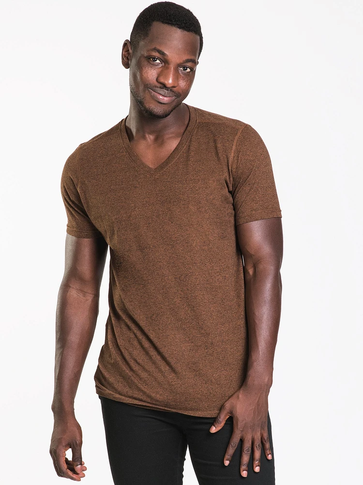 T-SHIRT À COL EN V SIG MELANGE POUR HOMME
