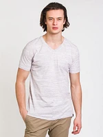T-SHIRT À COL EN V SIG MELANGE POUR HOMME