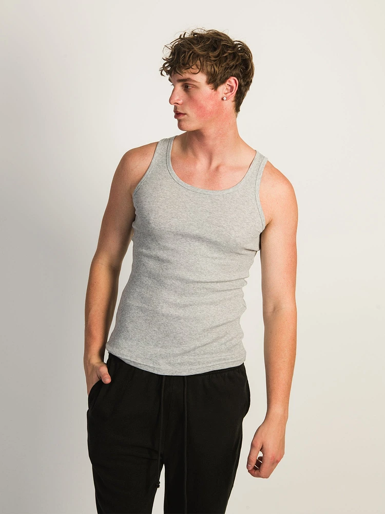 KOLBY RIB TANK - HEATHER GREY