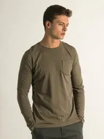 KOLBY GARMENT DYE LONG SLEEVE POCKET T-SHIRT - CLEARANCE