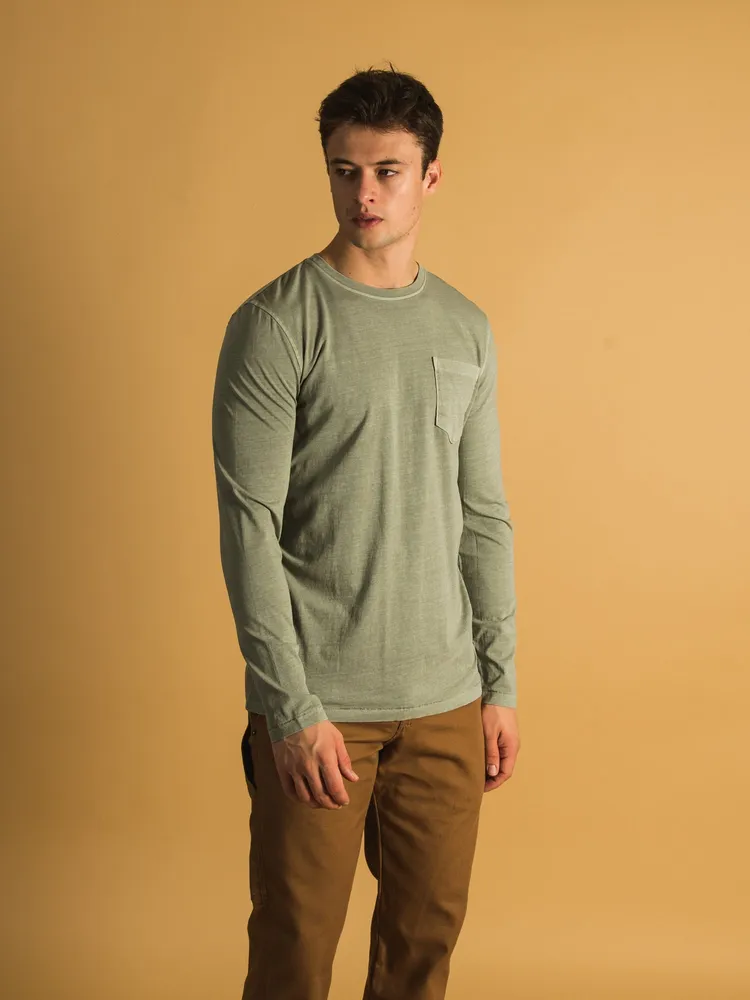 KOLBY GARMENT DYE POCKET LONG SLEEVE TEE