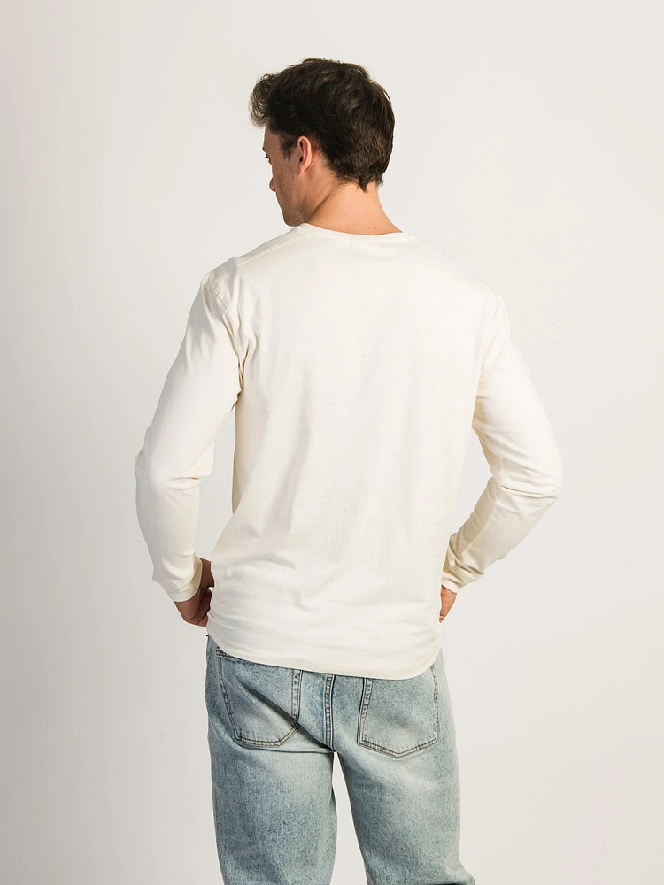 KOLBY SUEDED HENLEY - OFF-WHITE