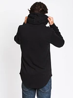 MENS WASHED OUT LONGLINE HOODIE - CLEARANCE