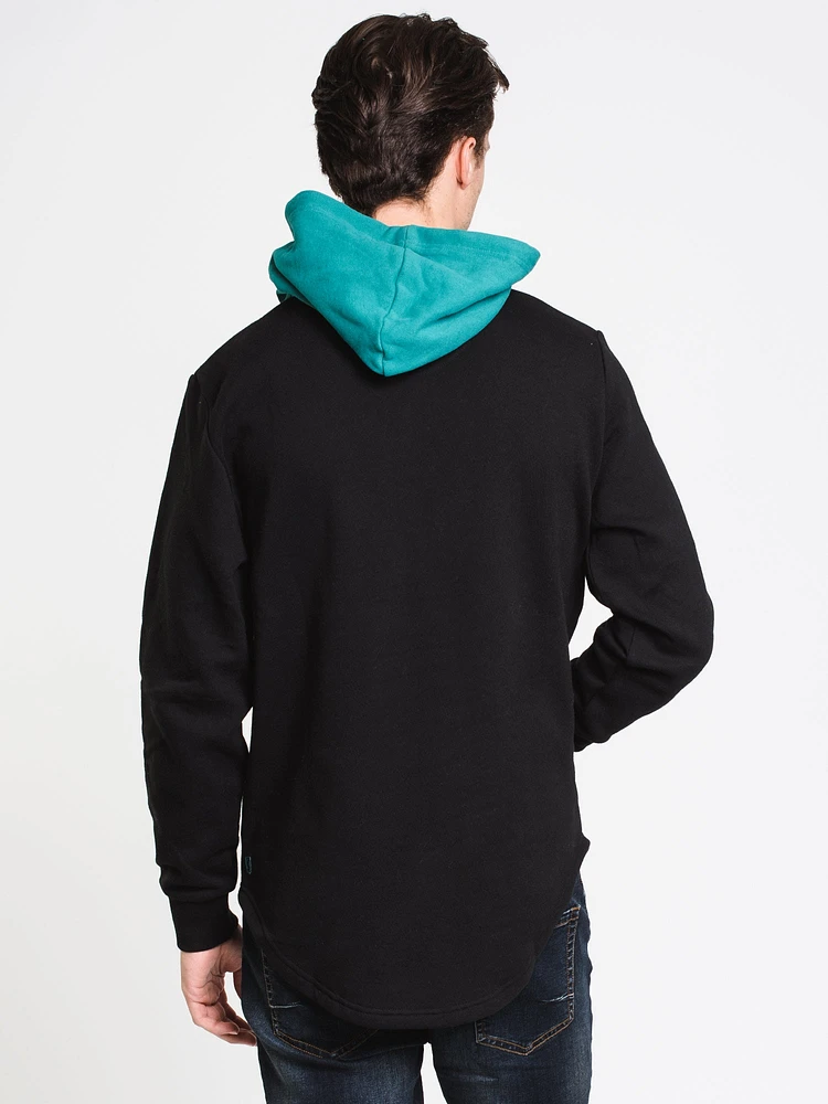 MENS BOP CONTRAST LONG LINE HOODIE