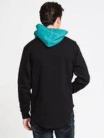 MENS BOP CONTRAST LONG LINE HOODIE