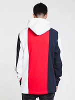 MENS WASHED OUT VERT STRIPE HOOD - CLEARANCE