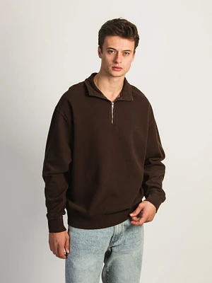 KOLBY PARKER VINTAGE WASH QUARTER ZIP - BROWN