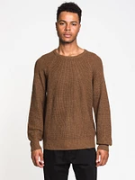 PULL-OVER À COL RAS DU COU EN TRICOT CÔTELÉ POUR HOMMES - LIQUIDATION