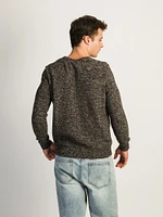 KOLBY TEXTURED CREWNECK SWEATER - BROWN