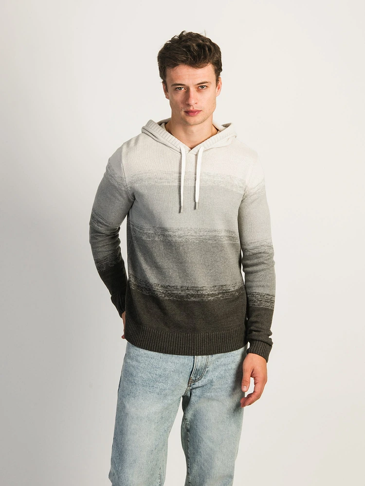 KOLBY STRIPE HOODIE - GREY