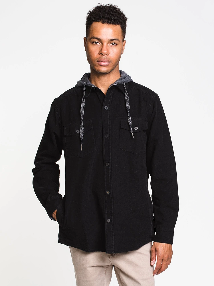 KOLBY COLLARED HOODIE BUTTON UP