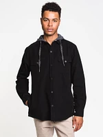 KOLBY COLLARED HOODIE BUTTON UP