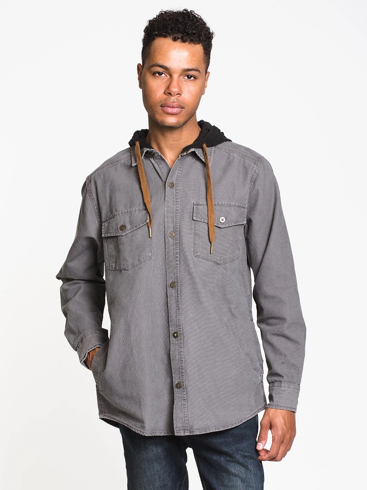 KOLBY COLLARED HOODIE BUTTON UP - CLEARANCE