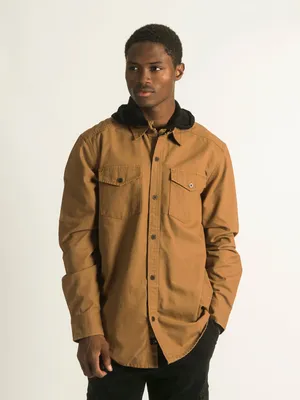 KOLBY COLLARED HOODIEED BUTTON UP