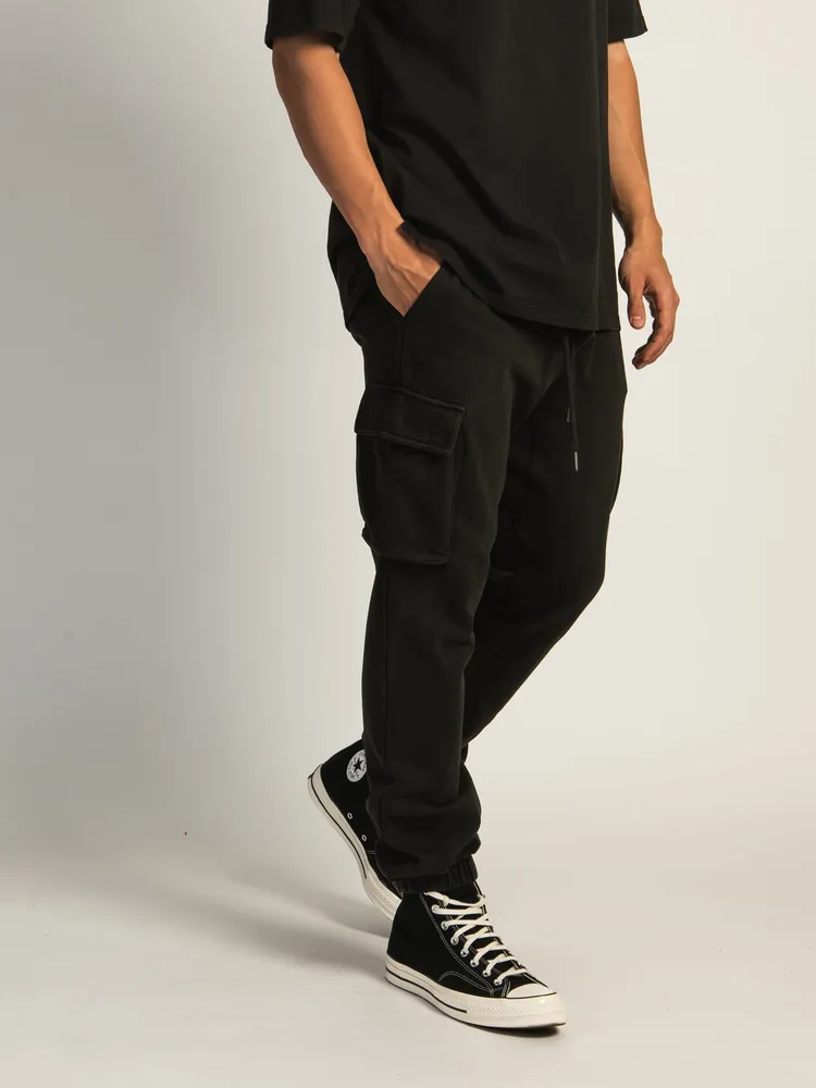 KOLBY PARKER GARMET DYE CARGO JOGGER - BLACK