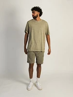 KOLBY GARMENT DYE FRENCH TERRY CARGO SHORT - SAGE