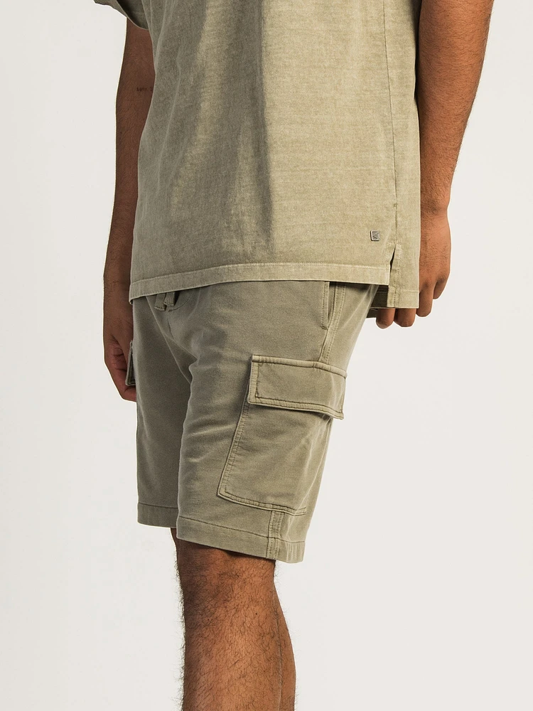 KOLBY GARMENT DYE FRENCH TERRY CARGO SHORT - SAGE