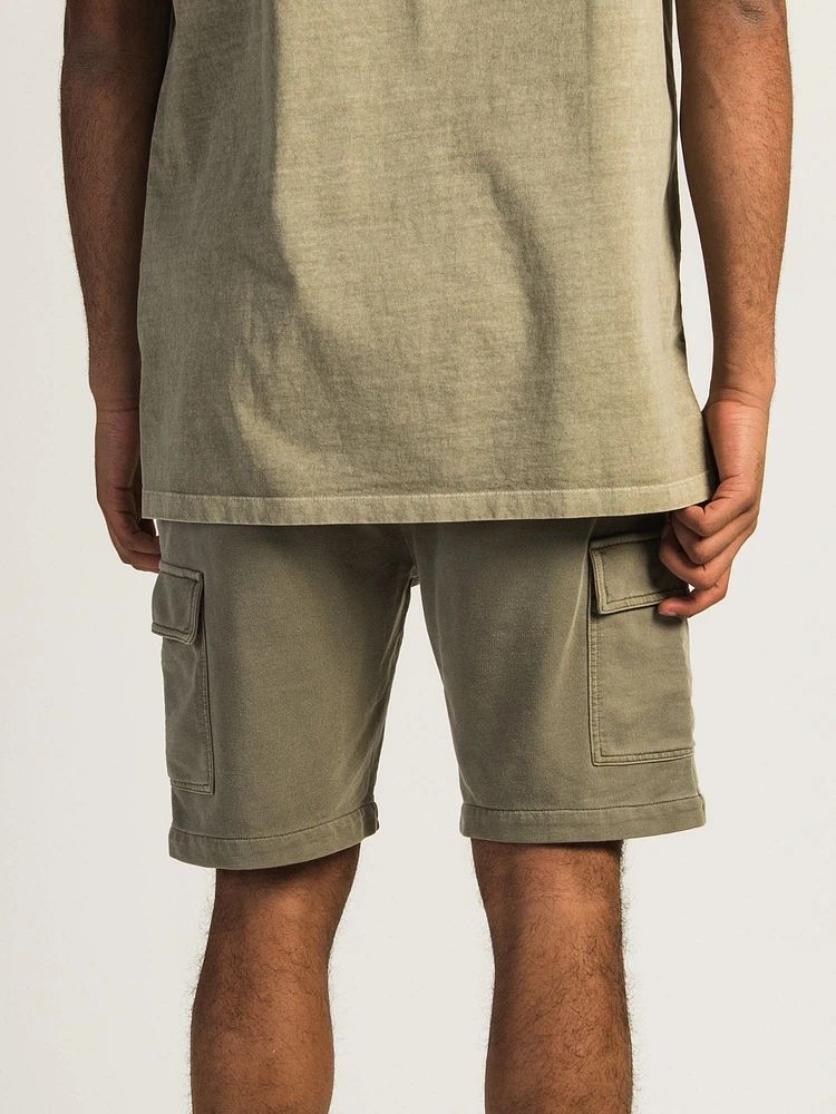 KOLBY GARMENT DYE FRENCH TERRY CARGO SHORT - SAGE