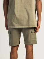 KOLBY GARMENT DYE FRENCH TERRY CARGO SHORT - SAGE