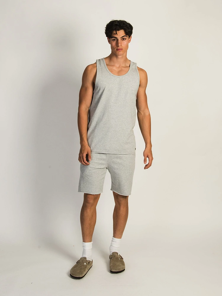 KOLBY GARMENT DYE FR TERRY MELANGE JOG SHORT - GREY