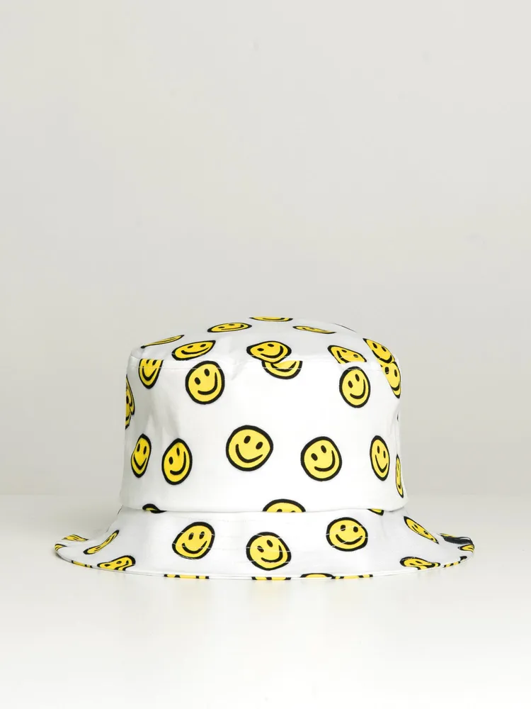 KOLBY BUCKET HAT - ALL OVER SMILEY FACE CLEARANCE