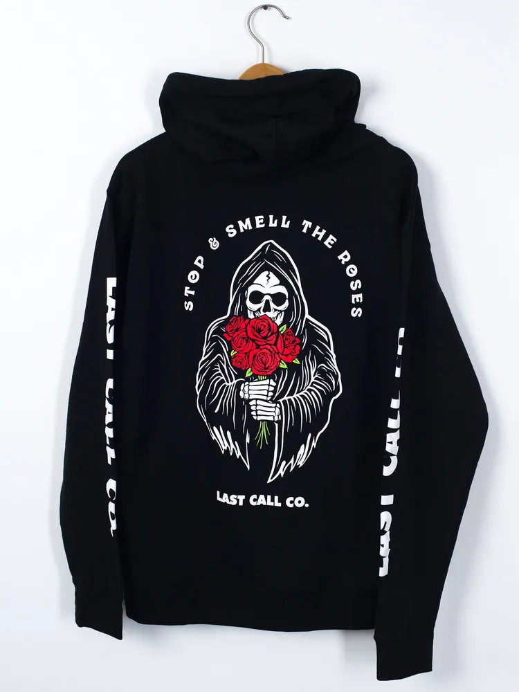 LAST CALL ROSES 2 PULLOVER HOODIE - BLACK