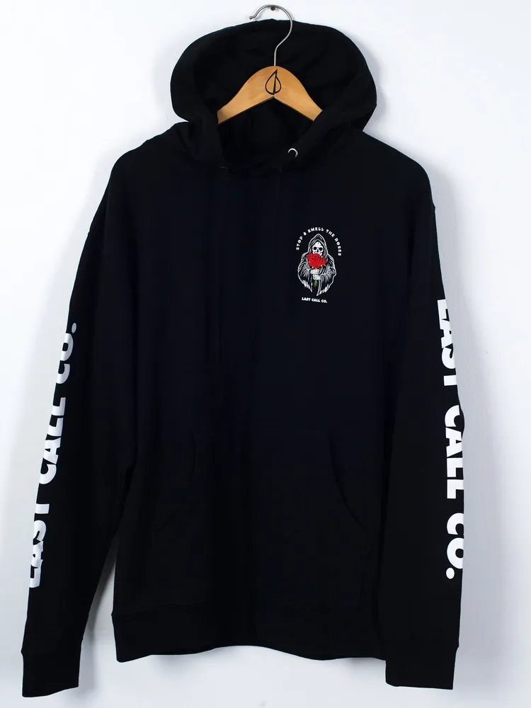 LAST CALL ROSES 2 PULLOVER HOODIE - BLACK