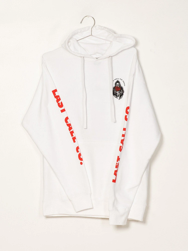 LAST CALL ROSES PULLOVER HOODIE - WHITE CLEARANCE