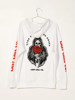 LAST CALL ROSES PULLOVER HOODIE - WHITE CLEARANCE