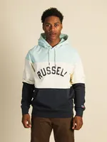 RUSSELL STYLE COLOUR BLOCK PULL OVER HOODIE