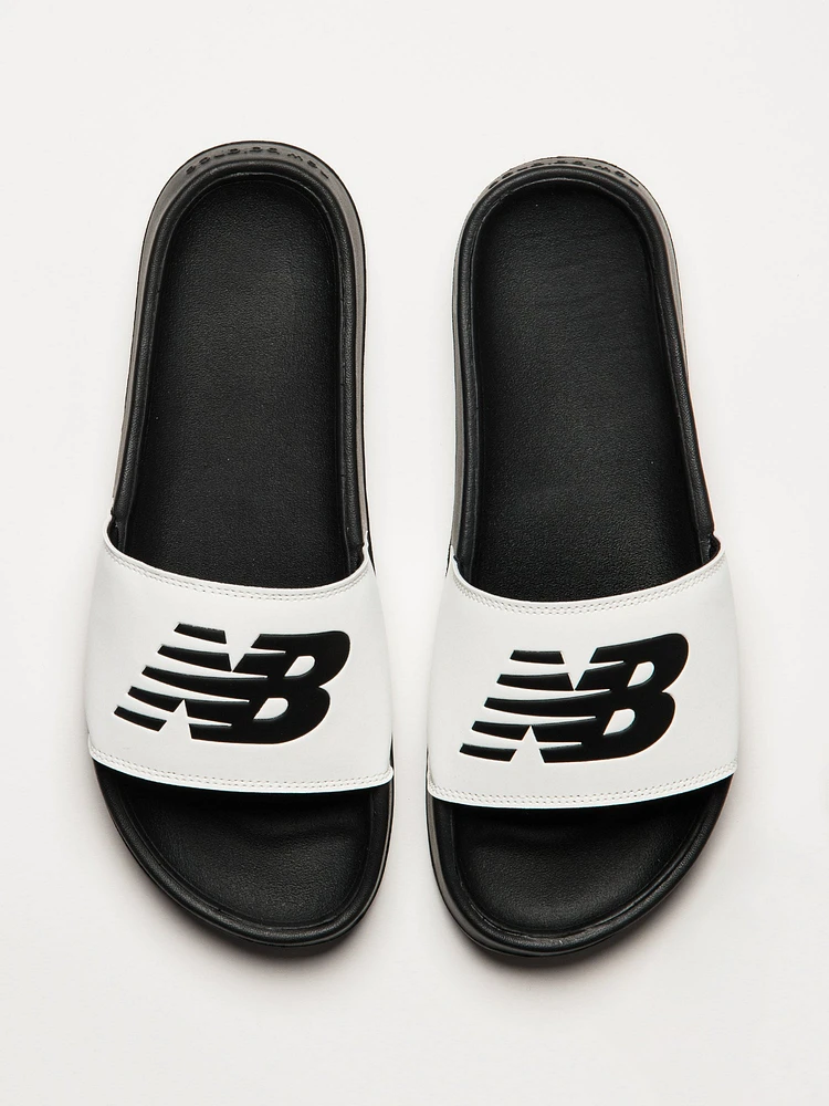 MENS NEW BALANCE THE 200 SLIDE - BLACK/SEA SALT