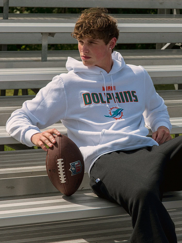 RUSSELL NFL MIAMI DOLPHINS LOGO PULLOVER HOODIE