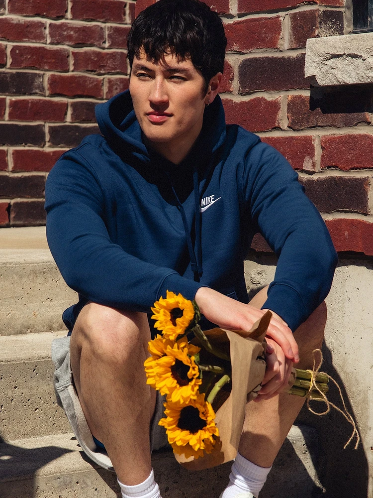 NIKE M NSW CLUB PULLOVER HOODIE-NAVY