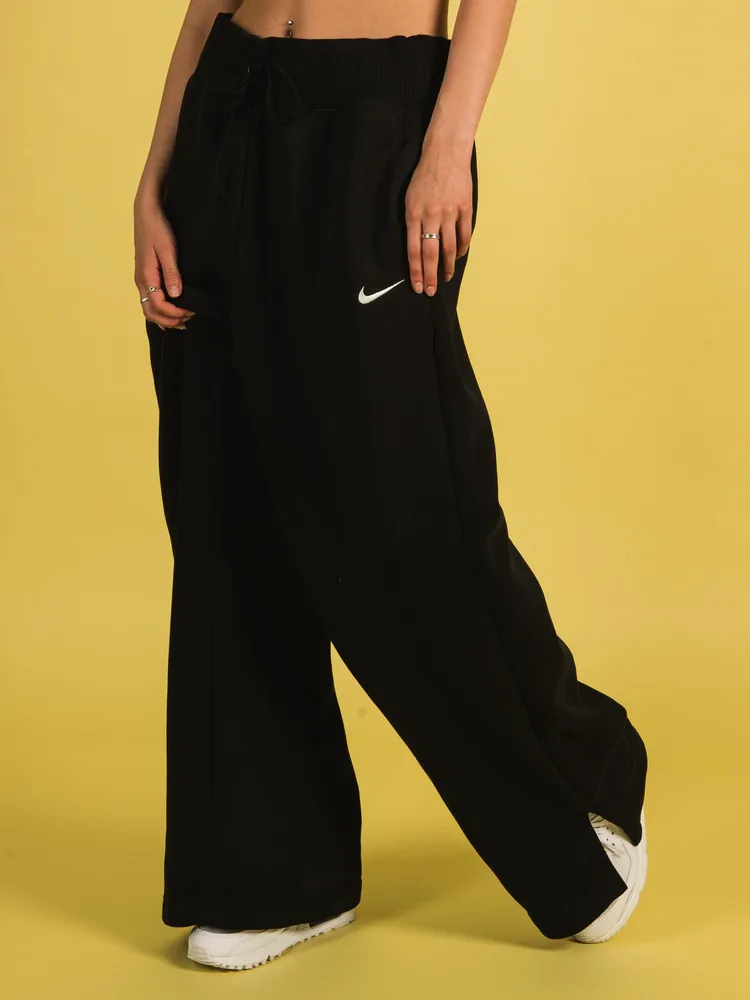 Shop Nike NSW Fleece High-Rise Wide-Leg Pants DQ5615-010 black