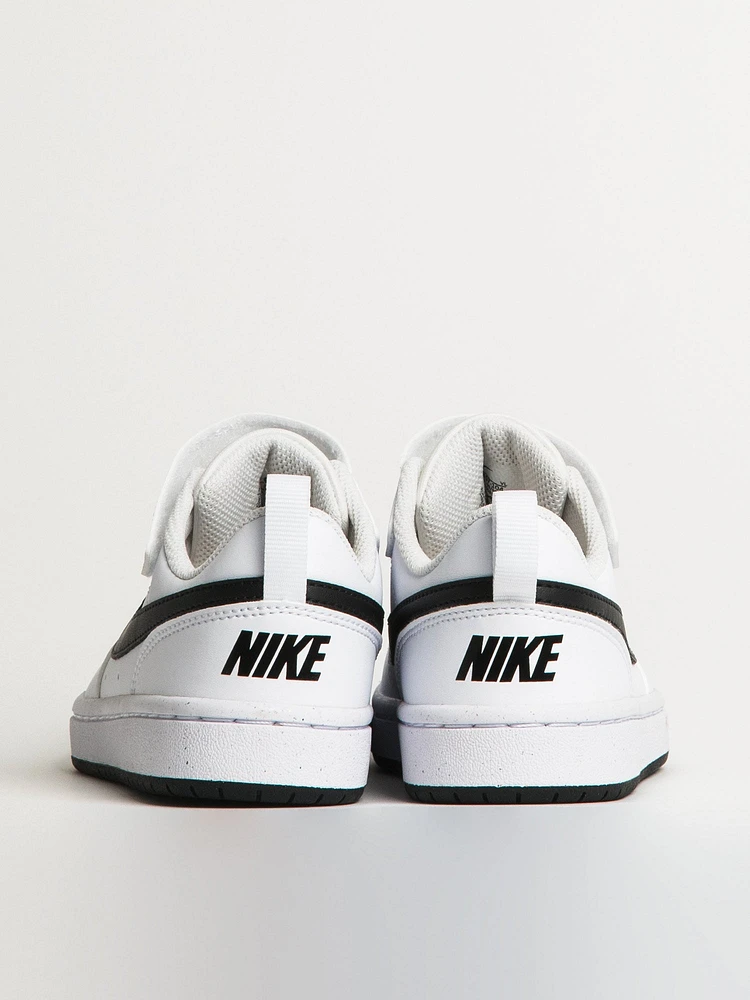 KIDS NIKE COURT BOROUGH LOW RECRAFT SHOES - WHITE/BLACK