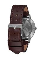 NIXON PORTER LEATHER - NAVY/BROWN WATCH - CLEARANCE