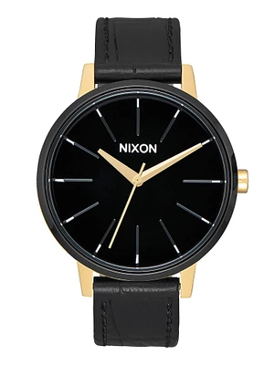 NIXON KENSINGTON LEATHER - GOLD/BLACK/WHT WATCH - CLEARANCE