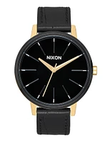 NIXON KENSINGTON LEATHER - GOLD/BLACK/WHT WATCH - CLEARANCE