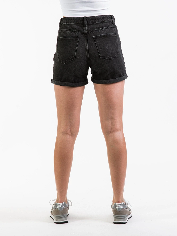 SHORT EN DÉTRESSE À TAILLE NORMALE AVEC SMILEY POUR FEMMES