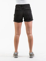 SHORT EN DÉTRESSE À TAILLE NORMALE AVEC SMILEY POUR FEMMES