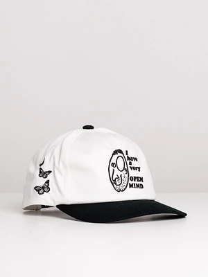 OBEY OPEN MIND SNAPBACK HAT - WHITE - CLEARANCE