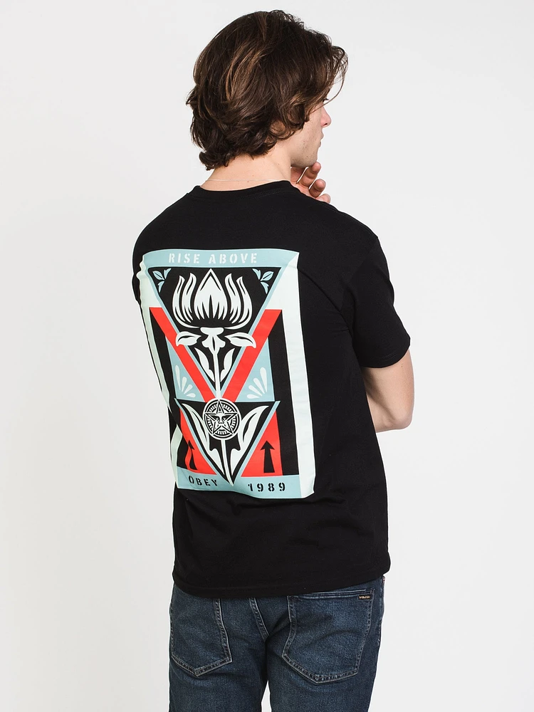 OBEY RISE ABOVE FLOWER T-SHIRT - CLEARANCE