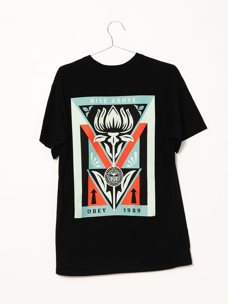 OBEY RISE ABOVE FLOWER T-SHIRT - CLEARANCE