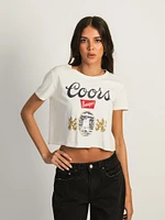 ODD PEOPLE COORS CROP T-SHIRT - PEARL