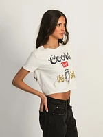 ODD PEOPLE COORS CROP T-SHIRT - PEARL