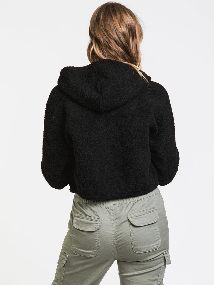 AMARA, FEMME - SWEAT À CAPUCHE MANCHES LONGUES ET FERMETURE ÉCLAIR CROP COMPLET