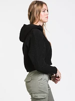 AMARA, FEMME - SWEAT À CAPUCHE MANCHES LONGUES ET FERMETURE ÉCLAIR CROP COMPLET