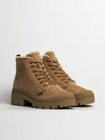 WOMENS PALLADIUM PALLABASE WOOL-LINED NUBUCK ZIP