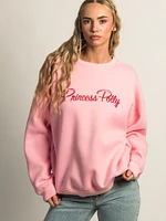 PRINCESS POLLY CURSIVE TEXT CREWNECK