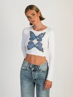 PRINCESS POLLY BUTTERFLY LONG SLEEVE TOP